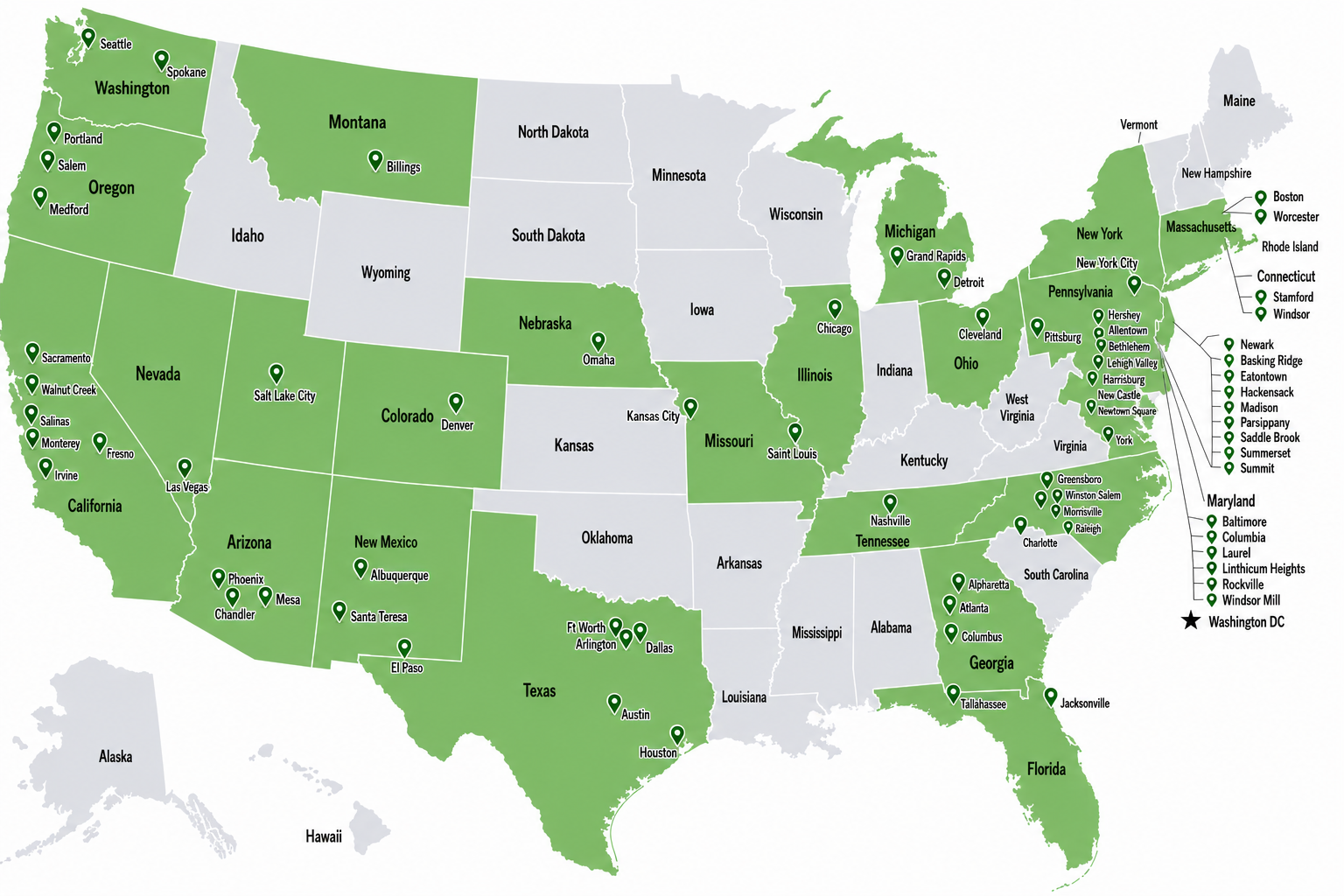 U.S. strategic metro map